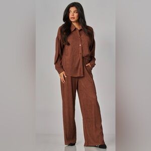 Brown Women's Pants & Jumpsuit Set